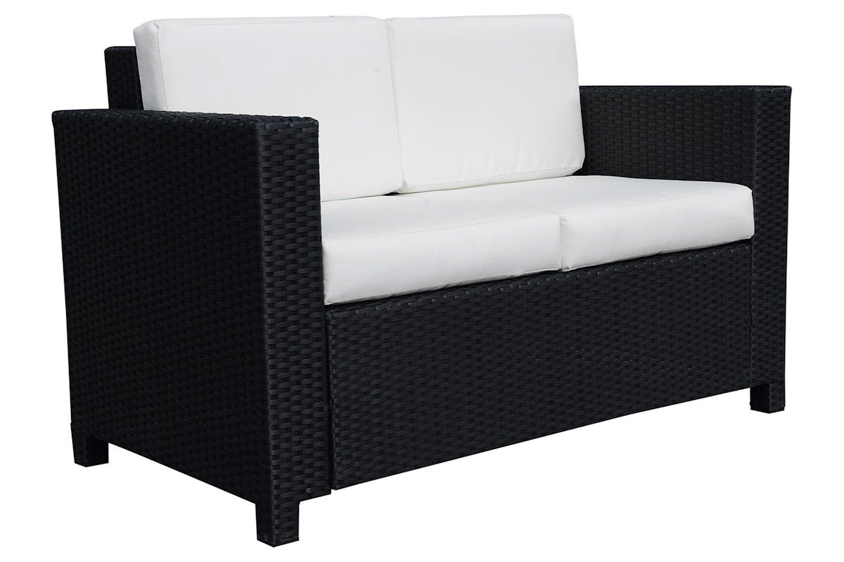 Outsunny Rattan 2 Seater Sofa | Black