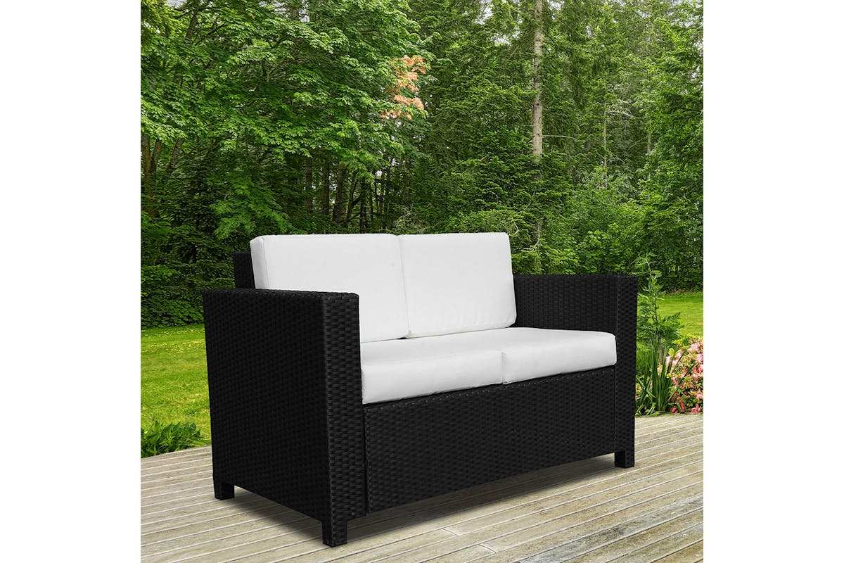 Outsunny Rattan 2 Seater Sofa | Black-2