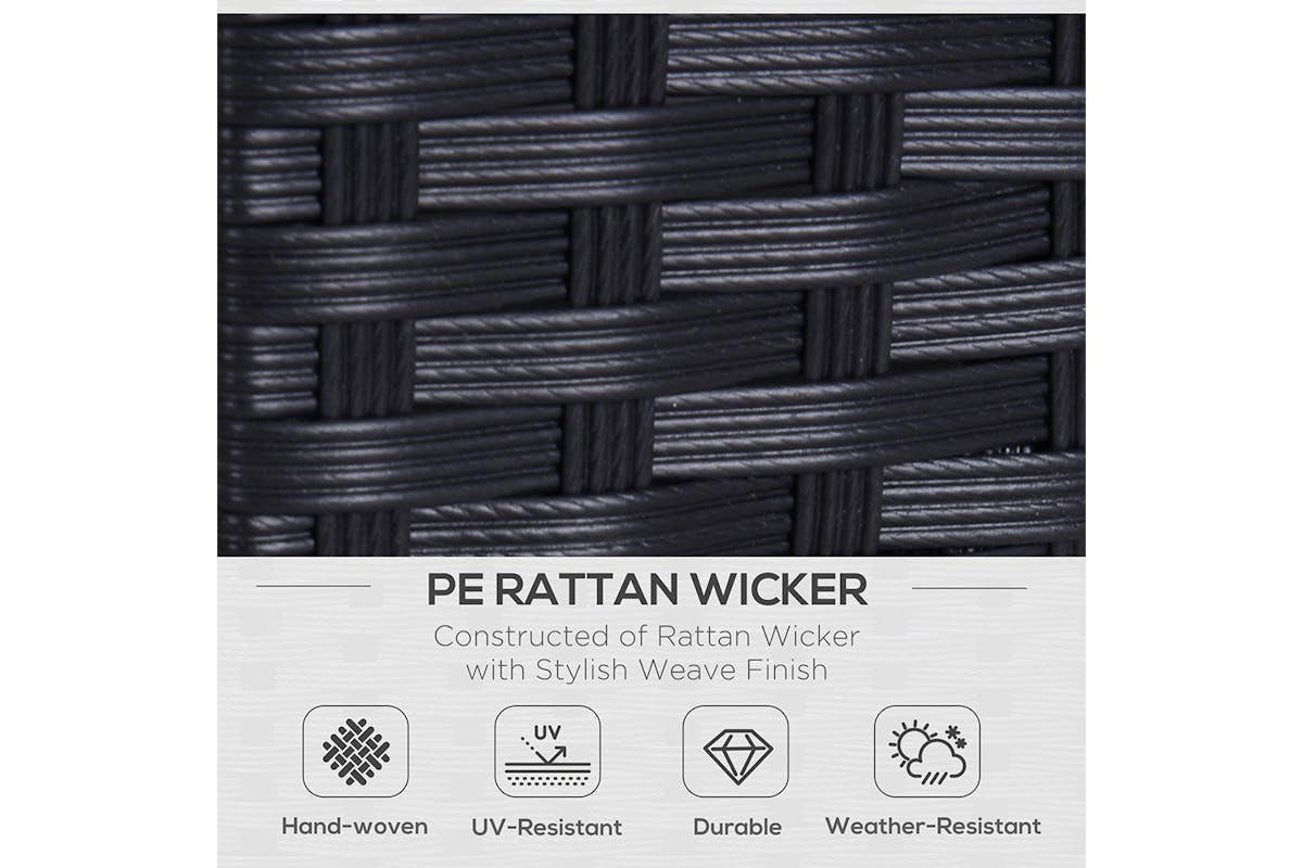 Outsunny Rattan 2 Seater Sofa | Black-3