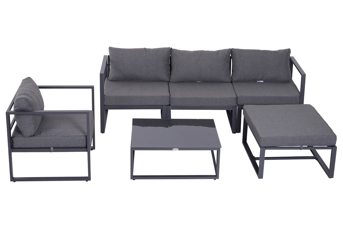 Outsunny Sectional Sofa Set with Cushions & Coffee Table | Grey | 6 Piece-8