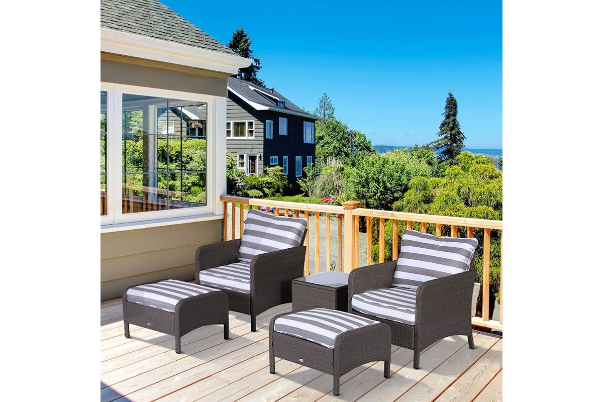 Outsunny Garden Furniture Set | Dark Grey/White-2