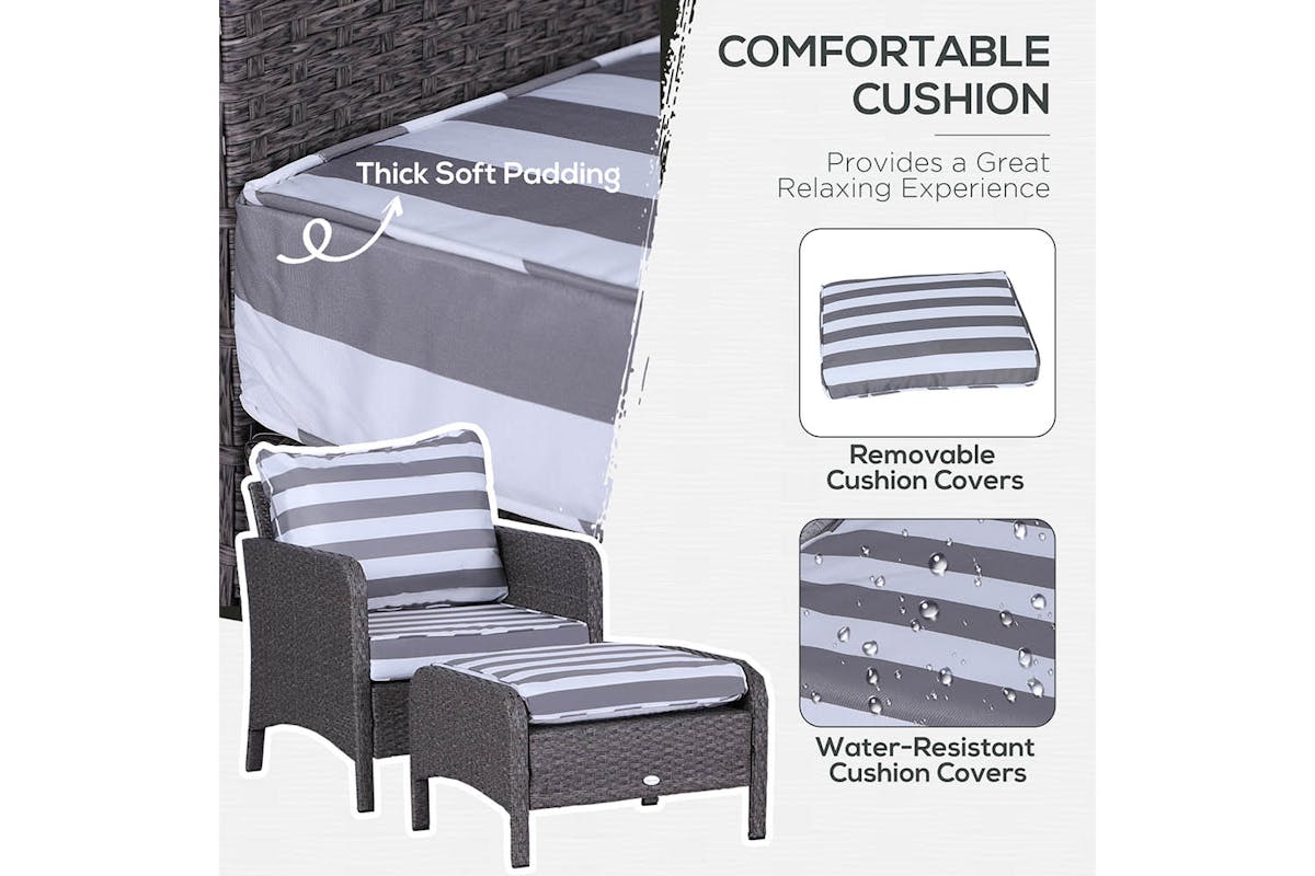 Outsunny Garden Furniture Set | Dark Grey/White-4