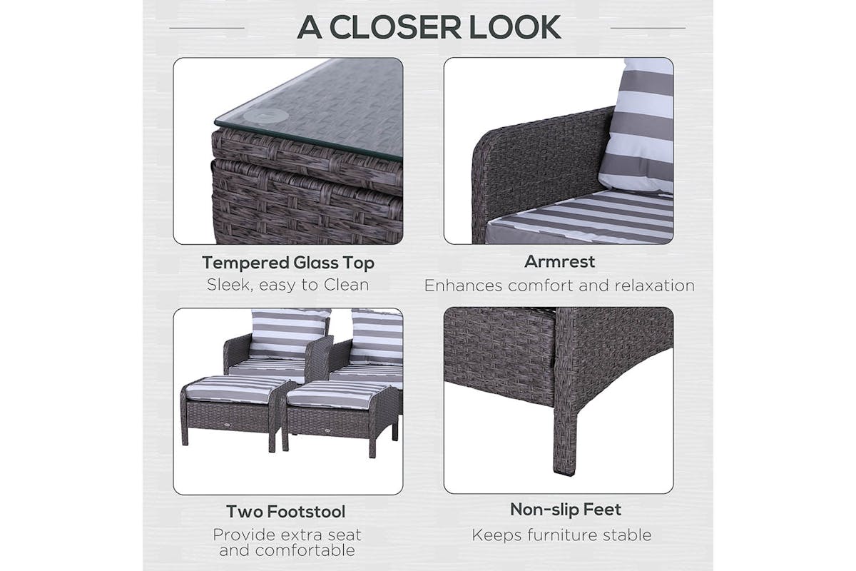 Outsunny Garden Furniture Set | Dark Grey/White-5