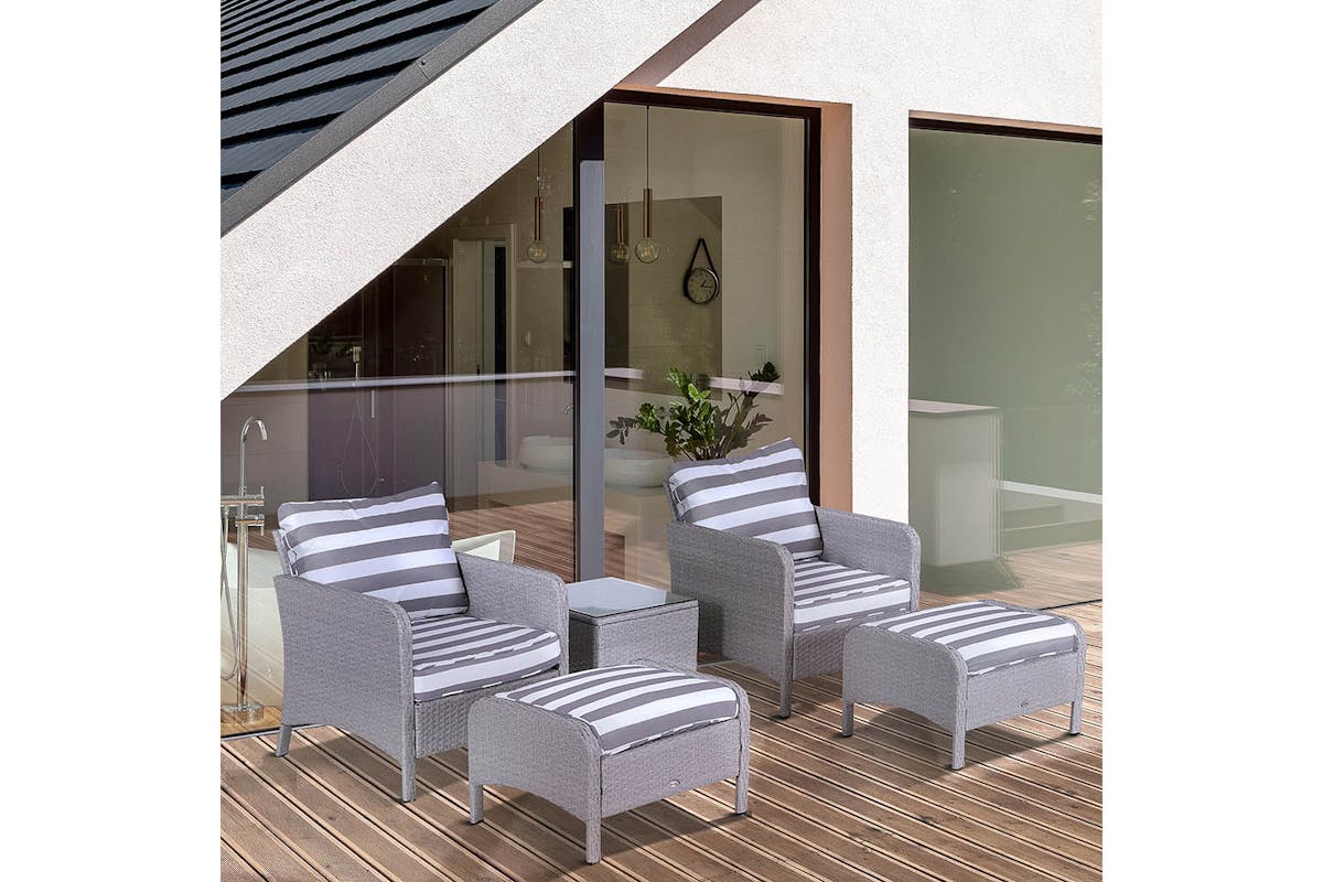 Outsunny Garden Furniture Set | Grey/White-2