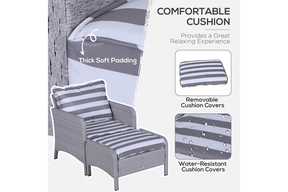 Outsunny Garden Furniture Set | Grey/White-4