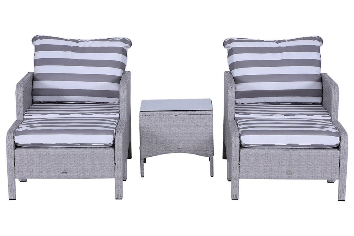 Outsunny Garden Furniture Set | Grey/White-7