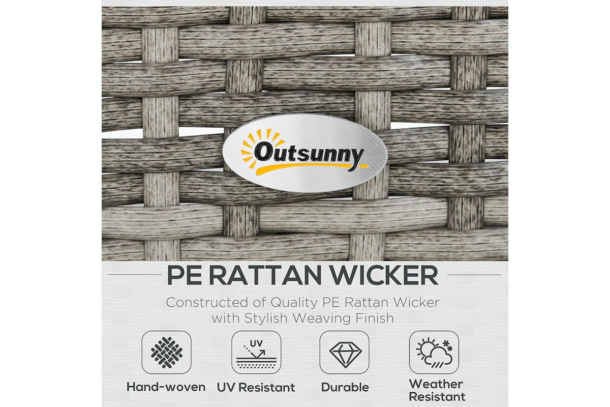 Outsunny Rattan Sofa Set | Grey | Set of 6-3