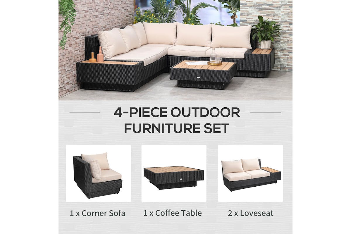 Outsunny Rattan Sofa Furniture Set | Multicolour-4
