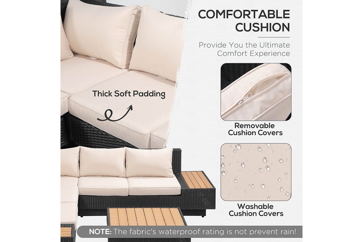 Outsunny Rattan Sofa Furniture Set | Multicolour-6
