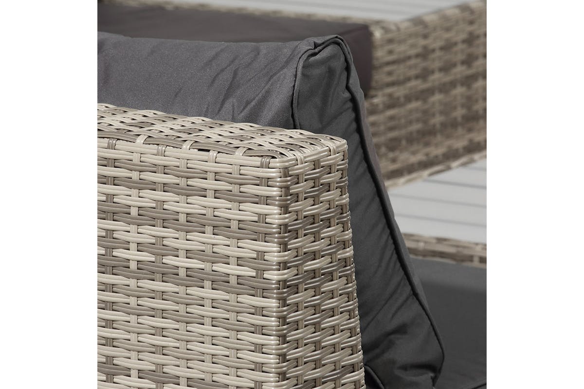 Outsunny Rattan Sofa and Coffee Table Set | Grey-8