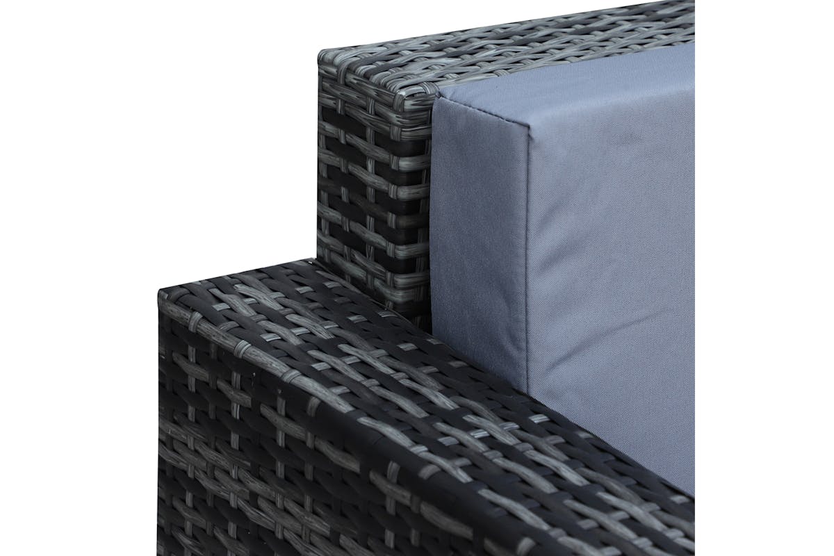Outsunny 3 Seater Rattan Sofa | Mixed Grey-8