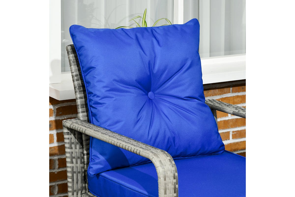 Outsunny PE Rattan Garden Seating Set with 2 Padded Chair Storage Table | 3 Pieces-7