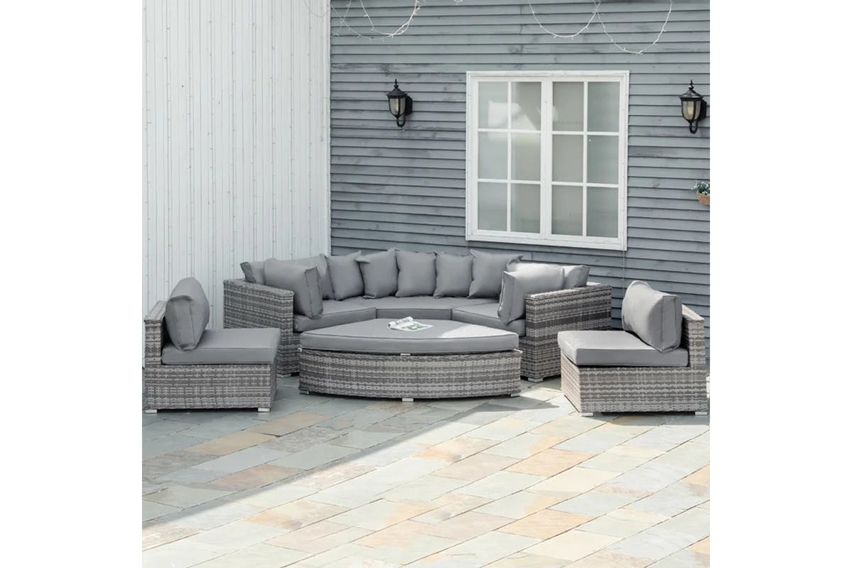 Outsunny Outdoor Rattan Sofa Set | Grey-11