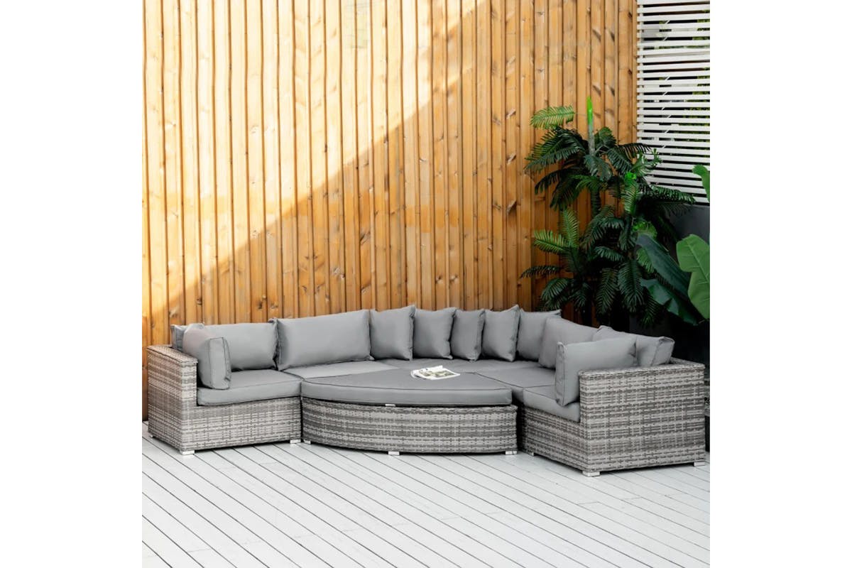 Outsunny Outdoor Rattan Sofa Set | Grey-2