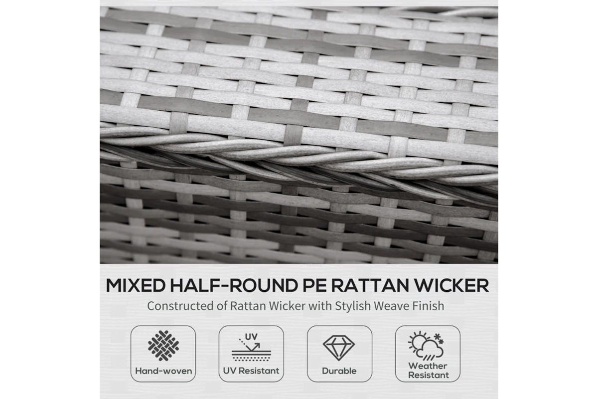 Outsunny Outdoor Rattan Sofa Set | Grey-4
