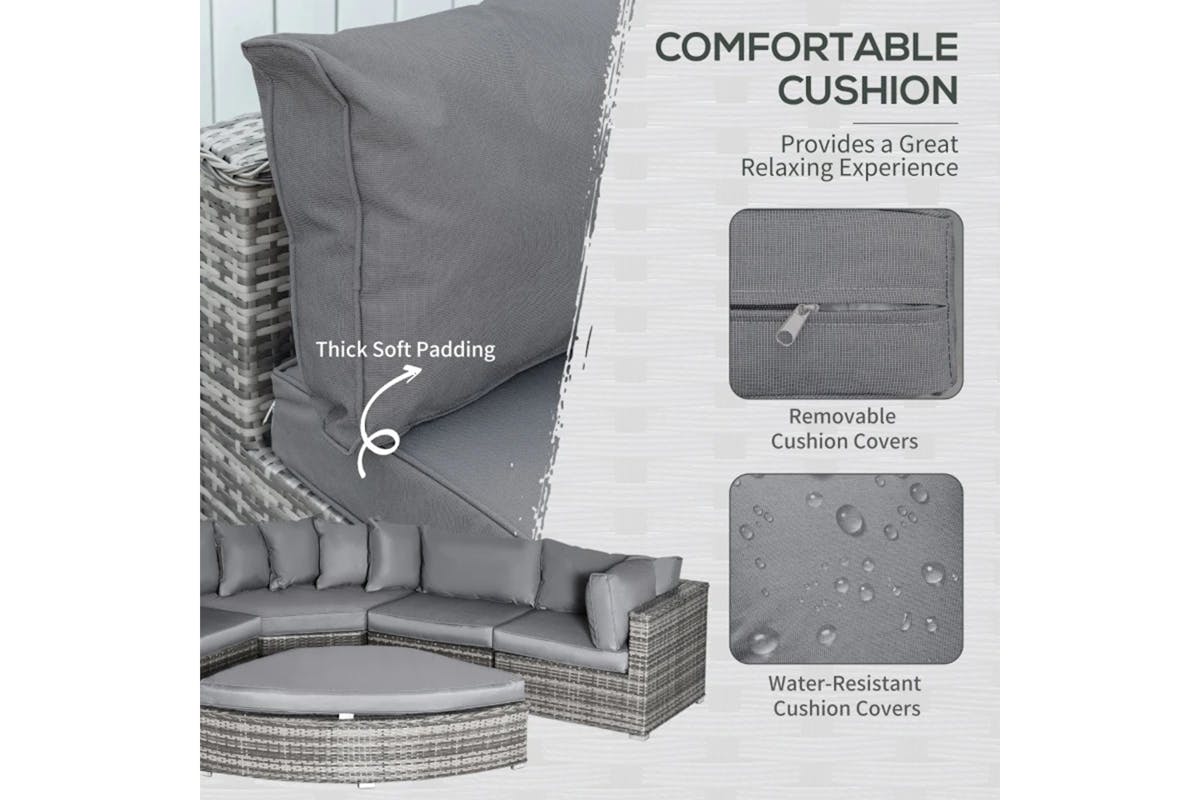 Outsunny Outdoor Rattan Sofa Set | Grey-5