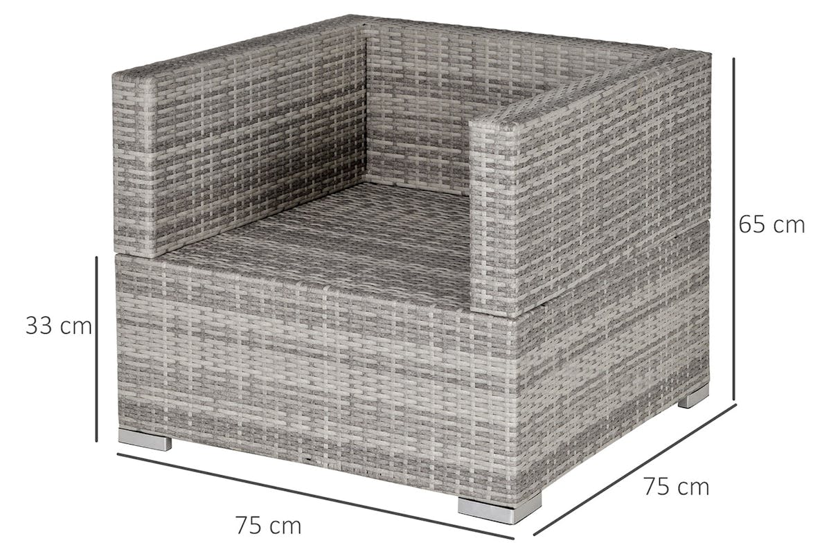 Outsunny Armchair | Rattan | Grey-5