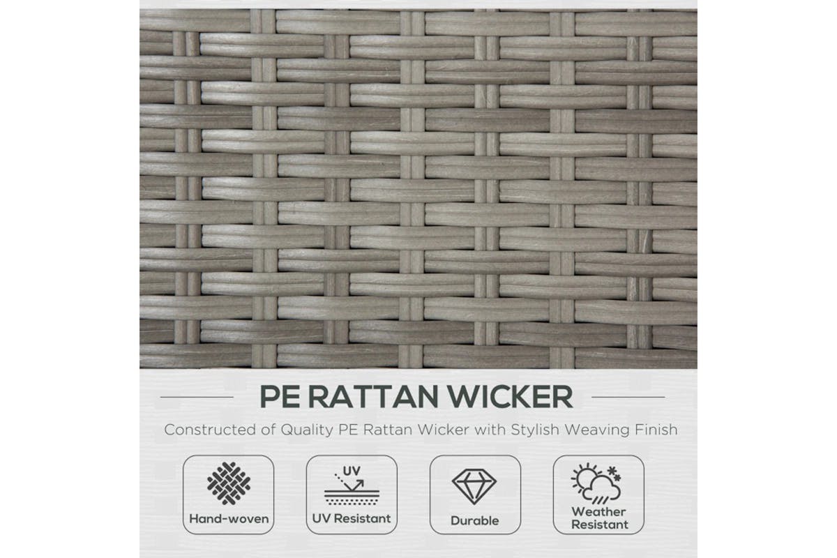 Outsunny Outdoor PE Rattan Sofa Set | Grey-4