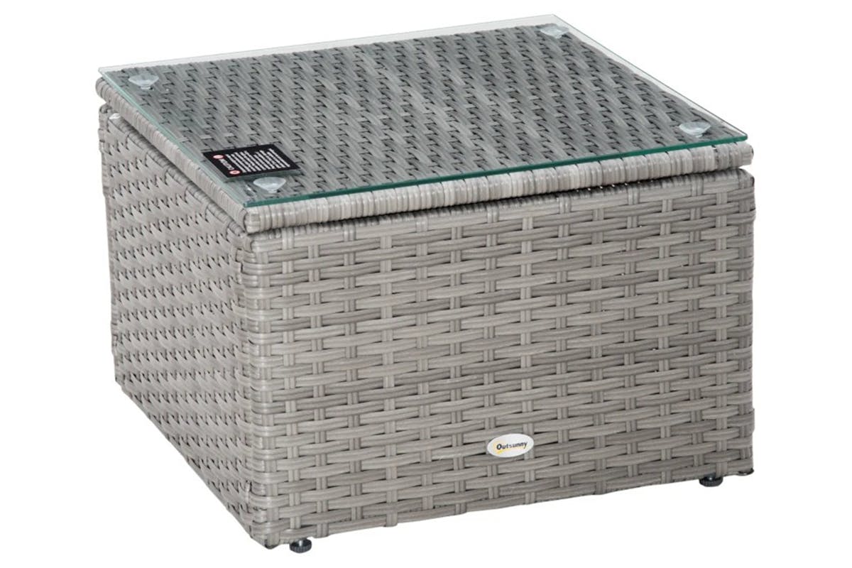 Outsunny Outdoor PE Rattan Sofa Set | Grey-9