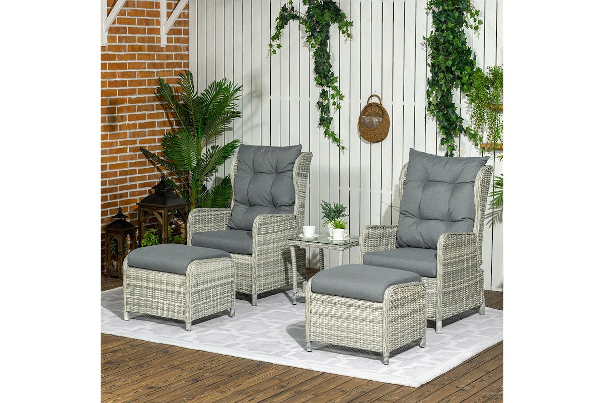 Outsunny PE Rattan Garden Furniture | Grey-2