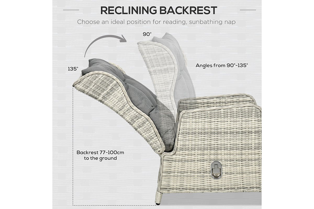 Outsunny PE Rattan Garden Furniture | Grey-6