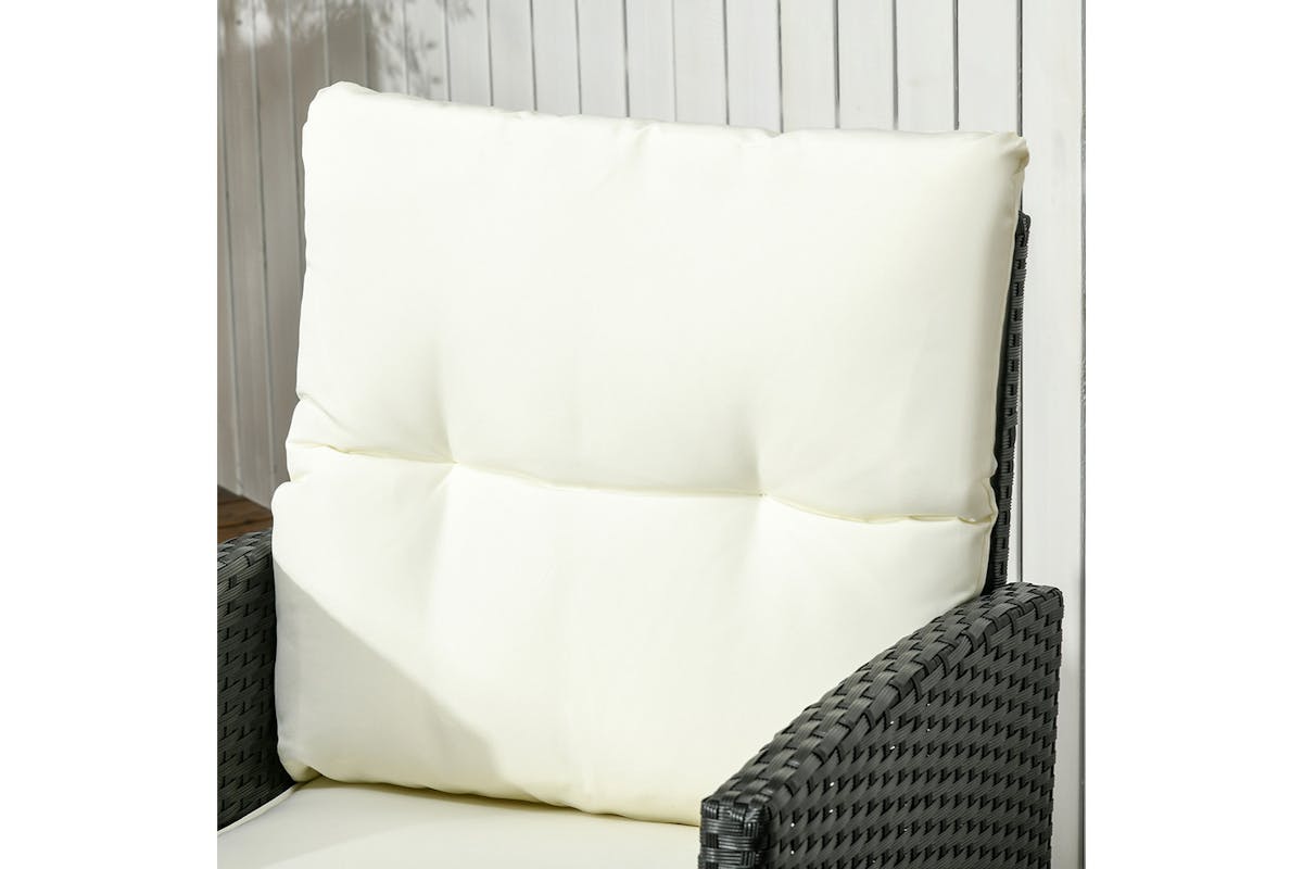 Outsunny 5 Seater Rattan Garden Furniture Set | Black/White | 6 Pieces-8