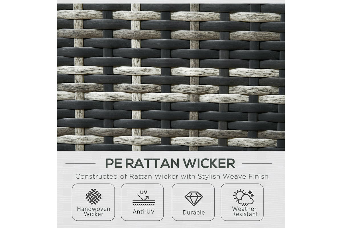 Outsunny 8 Seater Rattan Garden Furniture Set | Grey | 6 Pieces-4