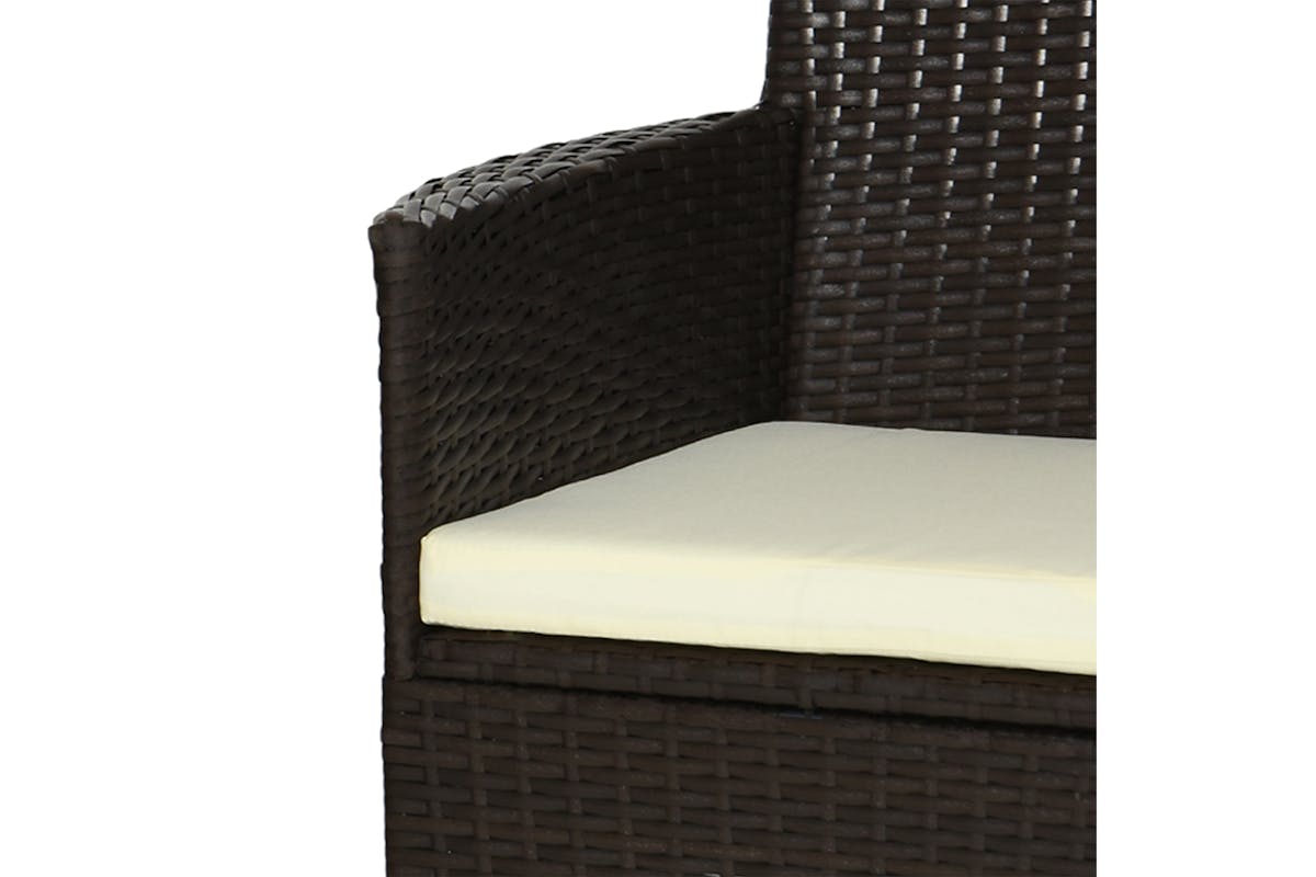 Outsunny Rattan Chair Set | Deep Coffee/White | 2 Pieces-7