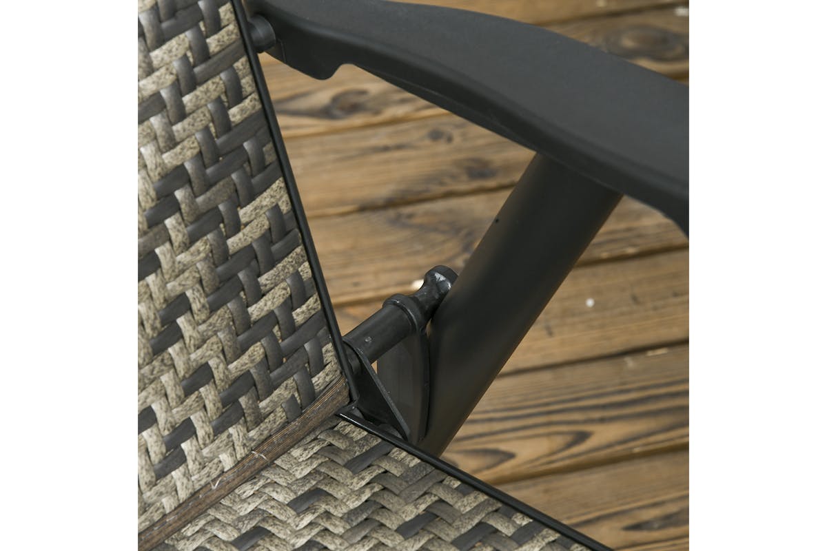 Outsunny Rattan Dining Set with Folding Armchair | Mixed Grey | 5 Pieces-8