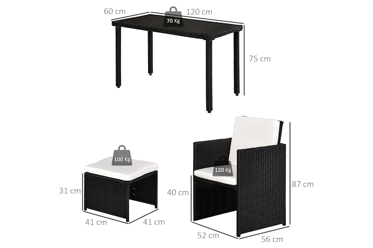 Outsunny Rattan Set | Black-5