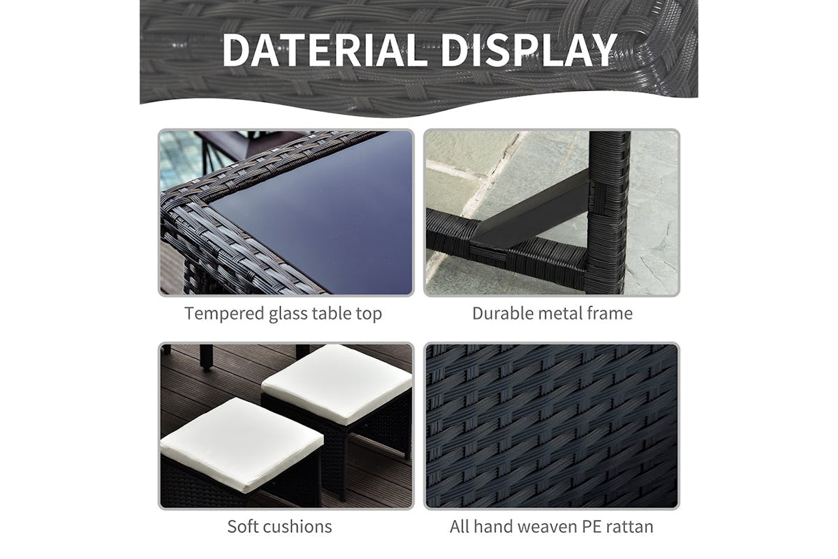 Outsunny Rattan Set | Black-6