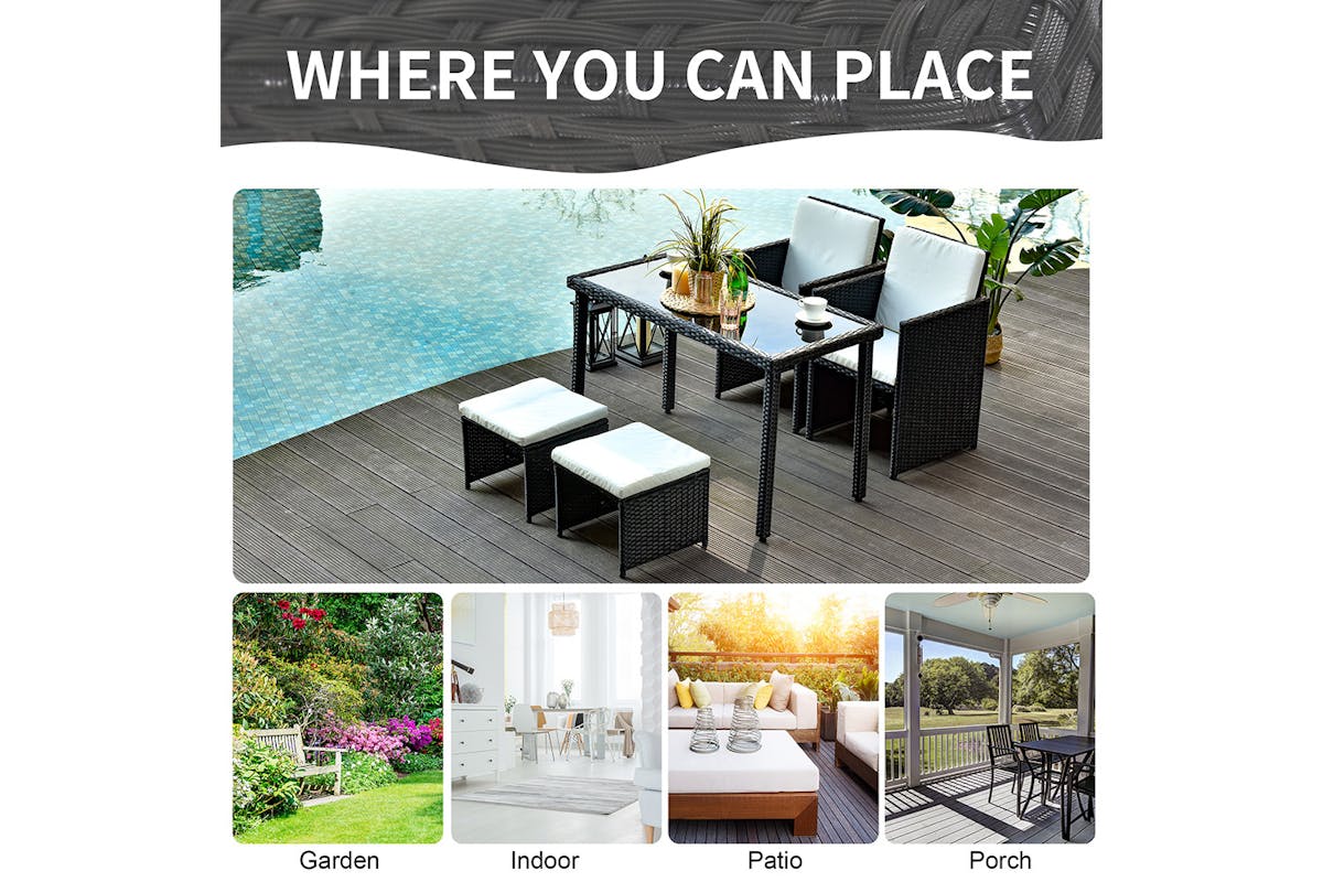 Outsunny Rattan Set | Black-7