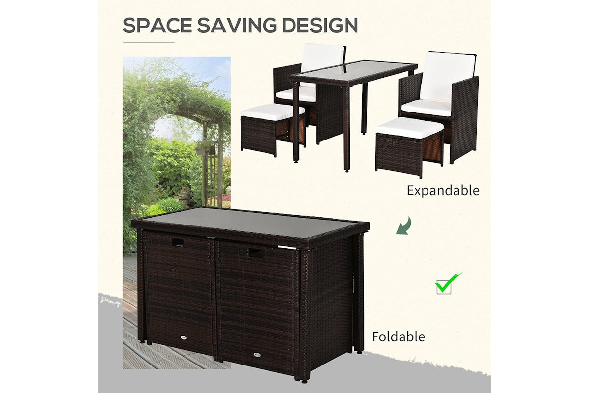 Outsunny Rattan Garden Dining Set | Brown-4