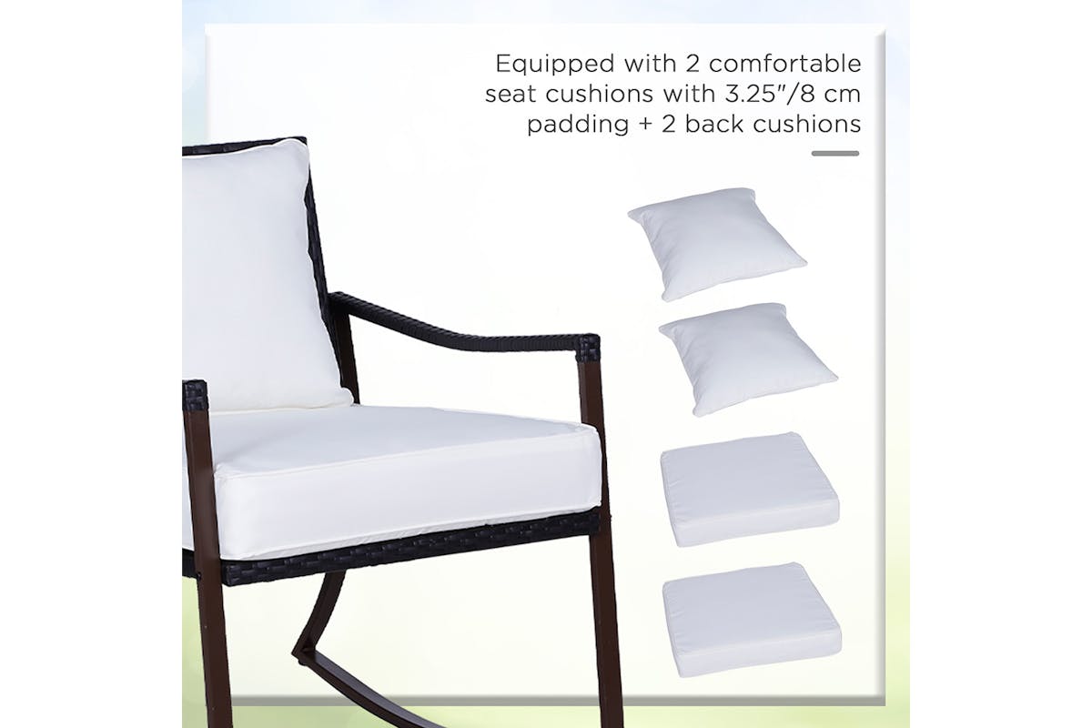 Outsunny Garden Bistro Set with round coffee table | Brown-4