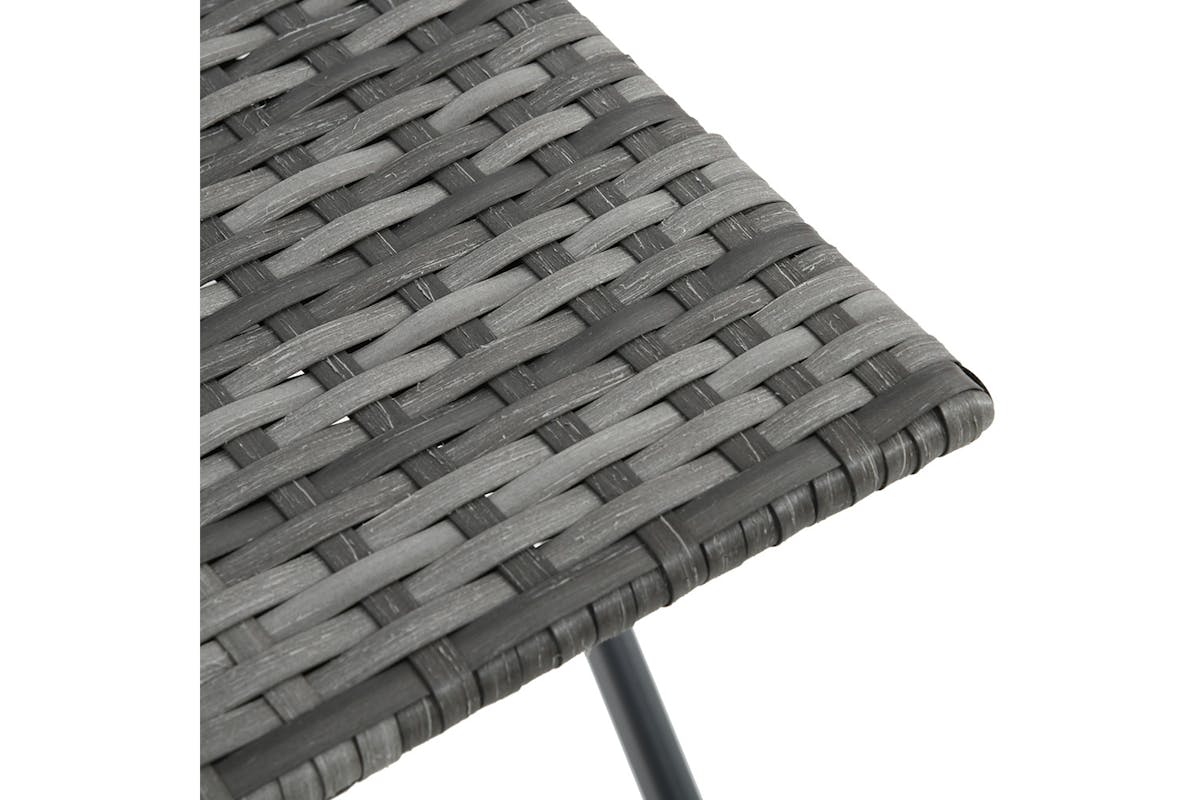 Outsunny Patio Wicker Bistro Set Table and Chair Set | Grey | 3 Pieces-7