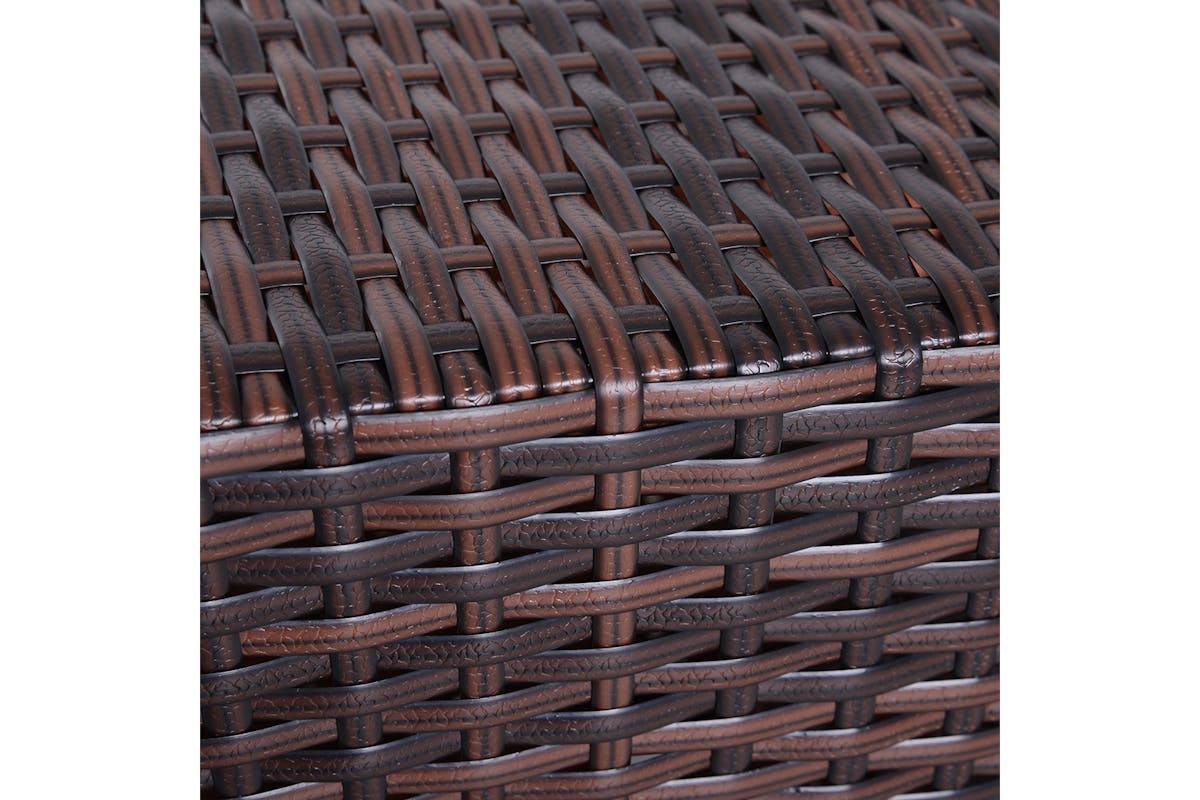 Outsunny Outdoor Patio Rattan Wicker Coffee Table with Umbrella Hole | Brown-5