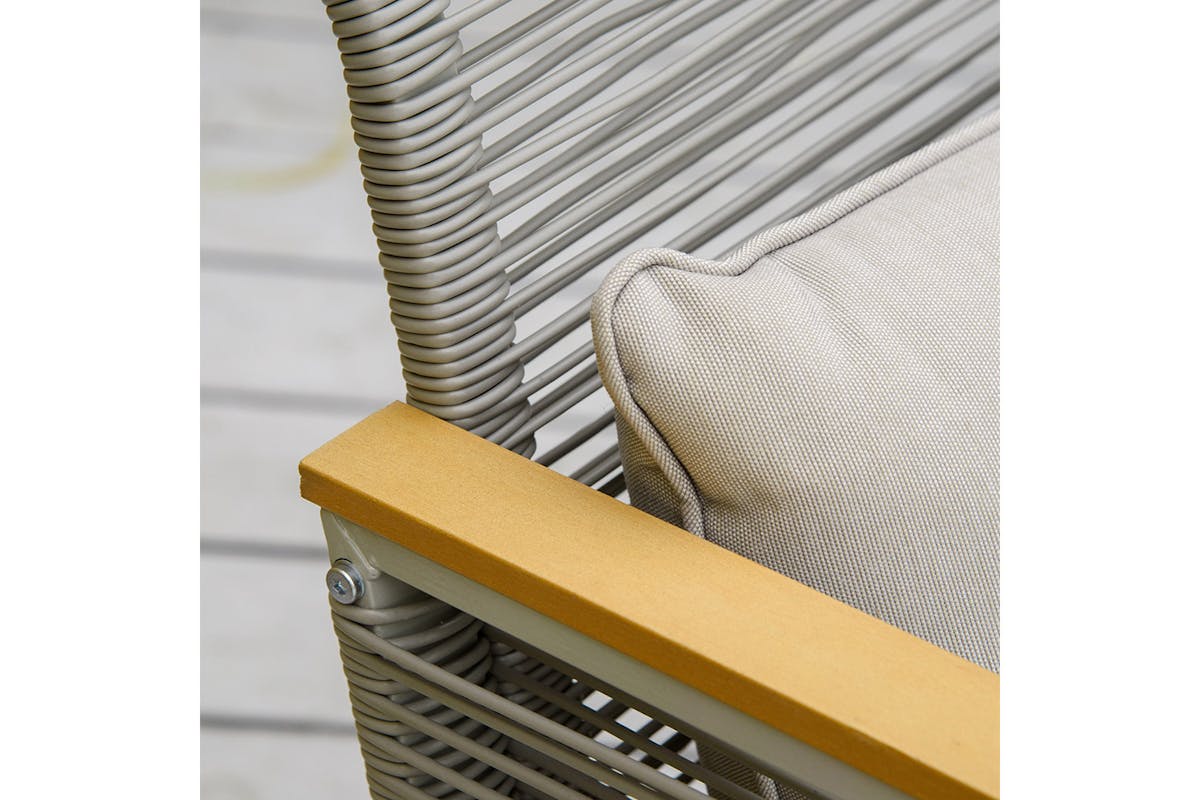 Outsunny Patio Wicker Sofa Set | Grey | 4 Pieces-7