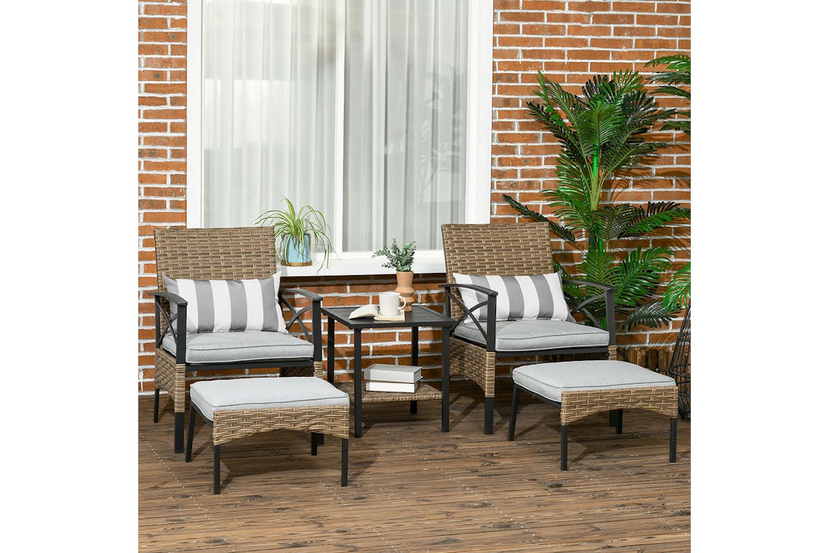 Outsunny Rattan Garden Furniture Set | Multi | 5 Pieces-2