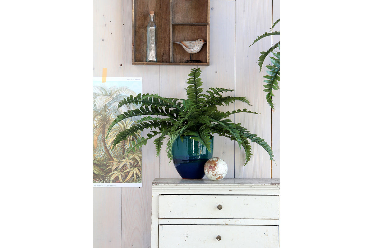Artificial Boston Fern Green with Pot | 35 cm-5