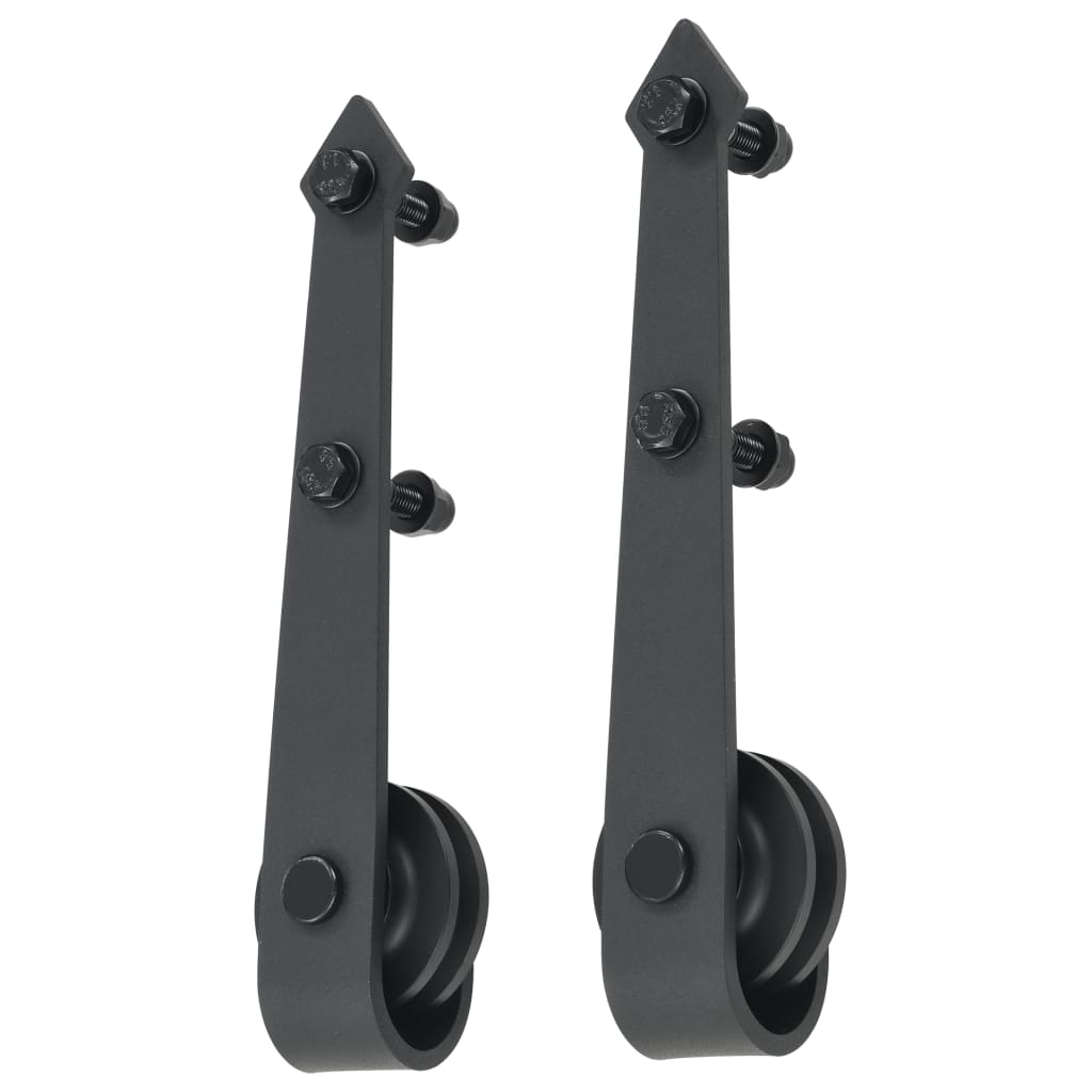vidaXL 142827 Sliding Door Hardware Kit 183cm Steel Black-4