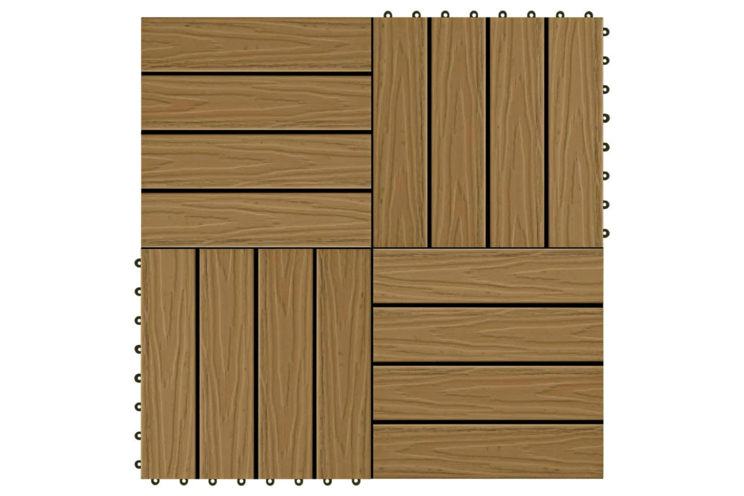 Vidaxl 45037 11 Pcs Decking Tiles Deep Embossed Wpc 30x30cm-2