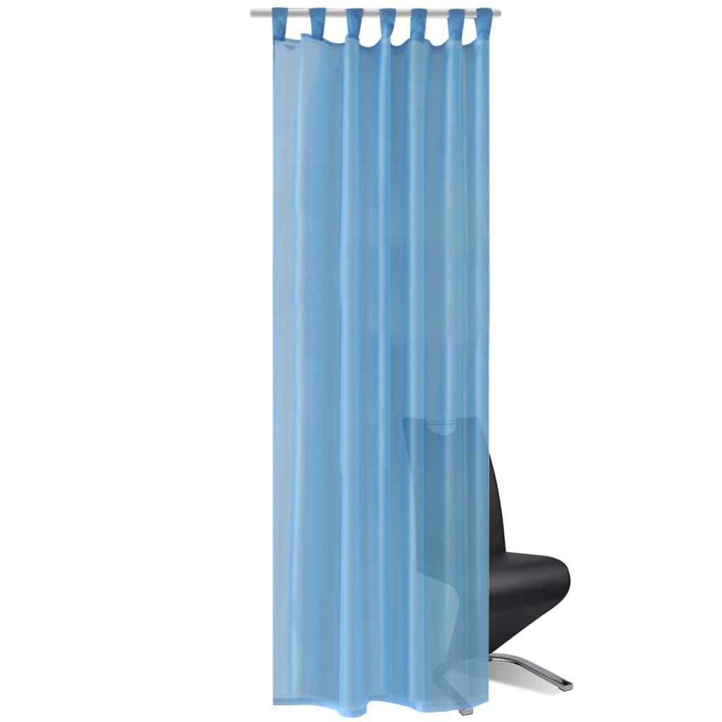 vidaXL 130208 Turquoise Sheer Curtain 140 X 245cm 2 Pcs-2