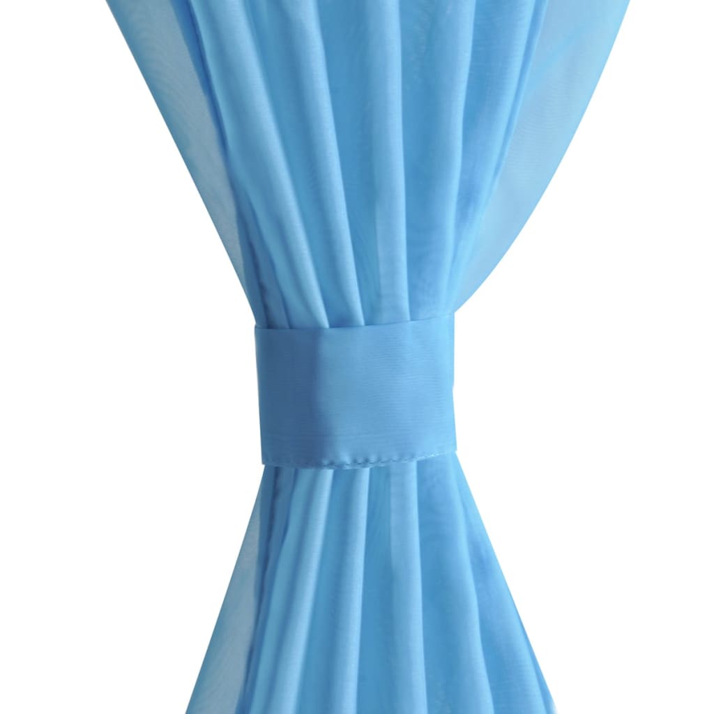 vidaXL 130208 Turquoise Sheer Curtain 140 X 245cm 2 Pcs-3