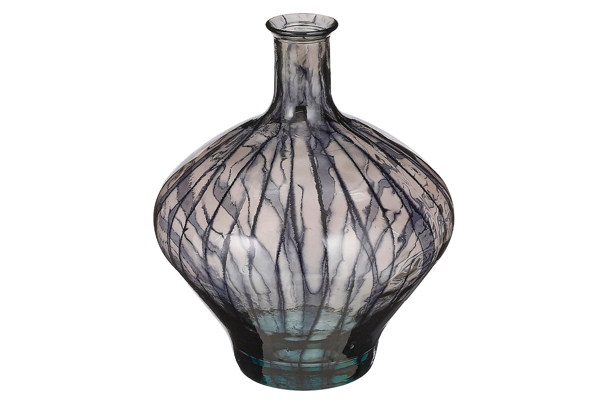 Palermo Recycled Glass Vasa | Black | 46 cm