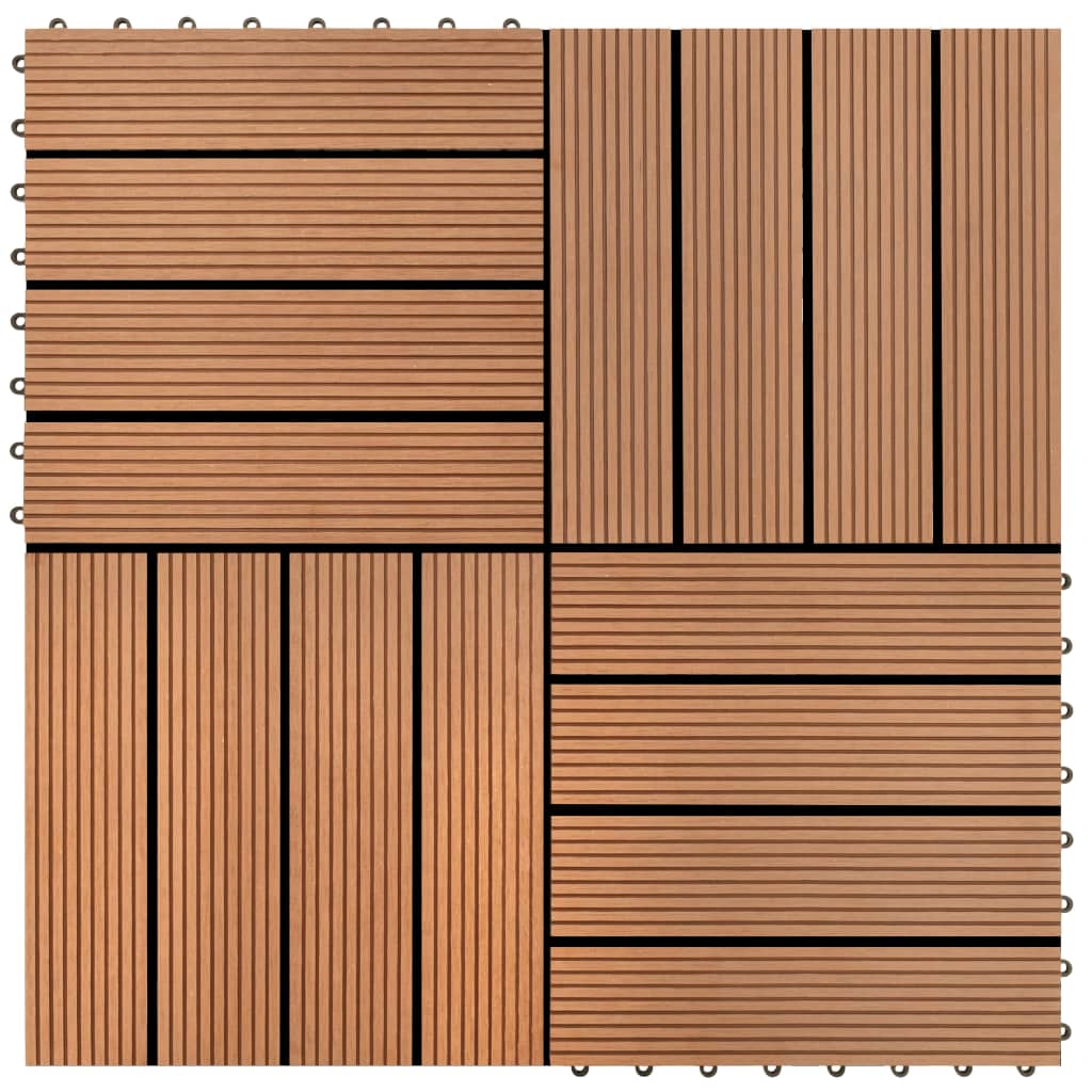 vidaXL 277796 22 Pcs Decking Tiles 30x30cm 2 Sqm Wpc Dark B-2