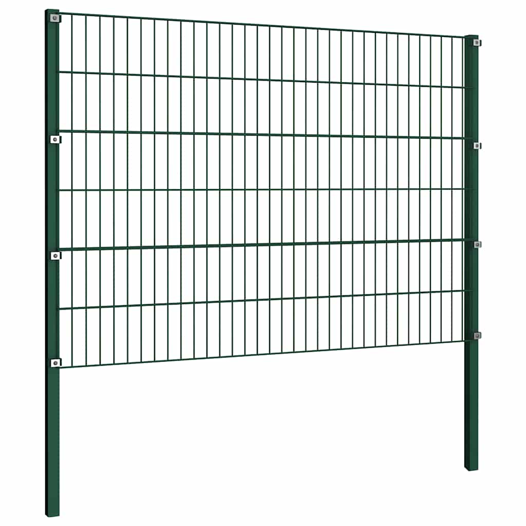 Vidaxl 278665 Fence Panel With Posts Iron 8.5x1.2 M Green-4