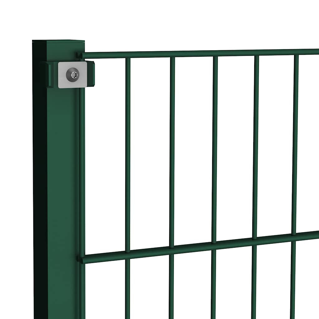 Vidaxl 278666 Fence Panel With Posts Iron 10.2x1.2 M Green-5