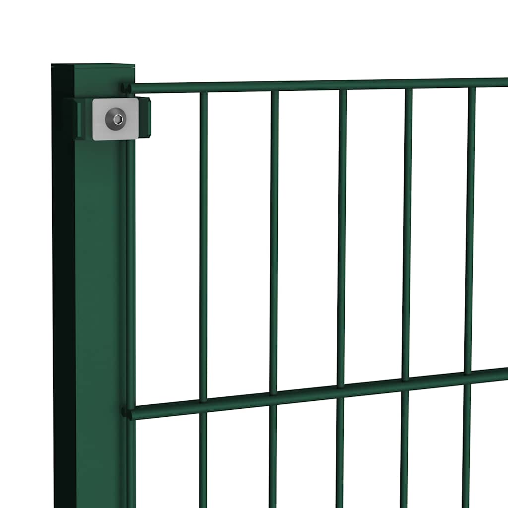 Vidaxl 278669 Fence Panel With Posts Iron 15.3x1.2 M Green-5