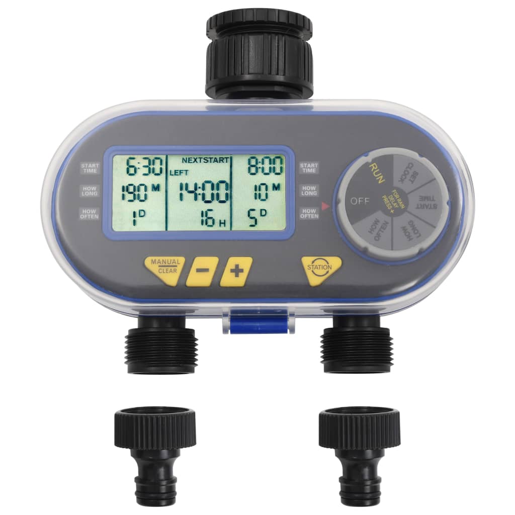Vidaxl 48039 Automatic Digital Water Timer With Dual Outlet-2