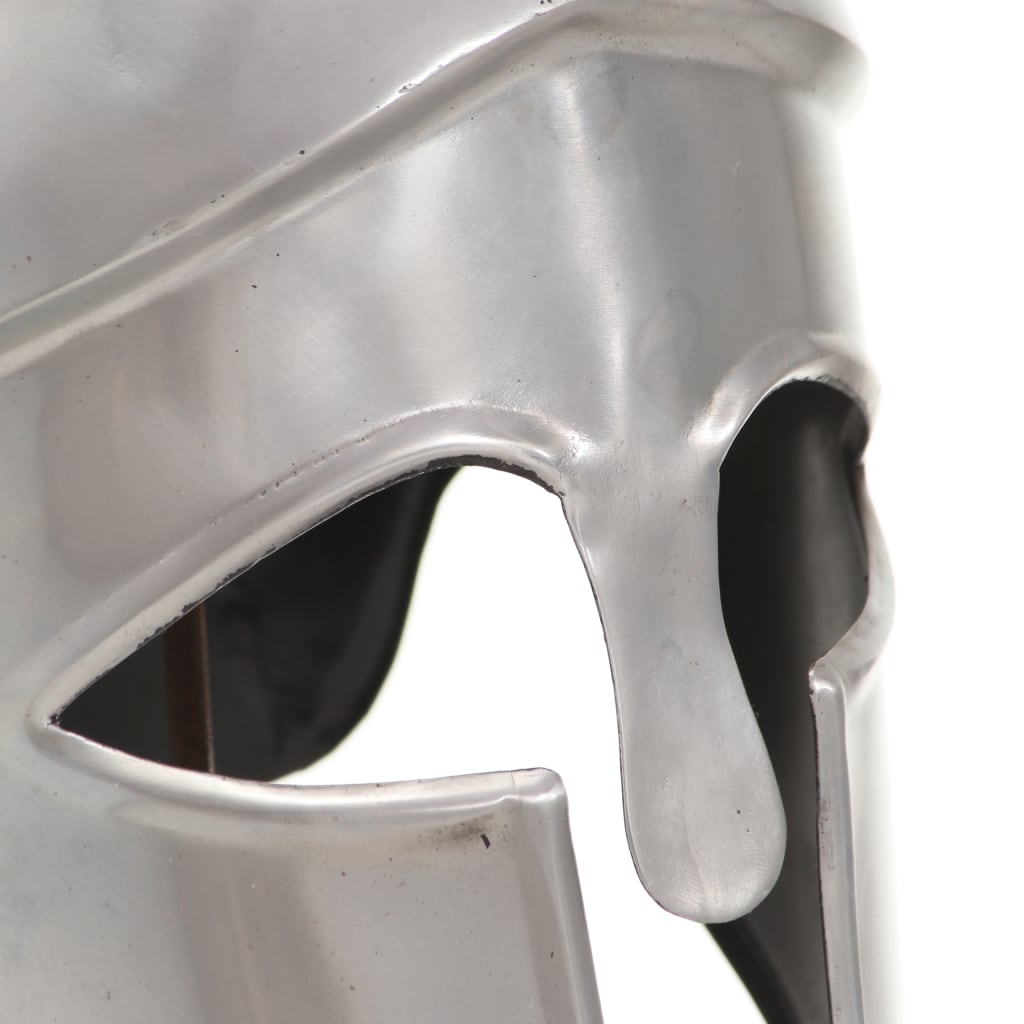 Vidaxl 286212 Greek Warrior Helmet Antique Replica Larp Silver Steel-6